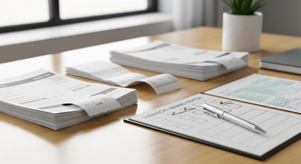 지급정지 계좌 해제 과정과 금융 서류 정리 장면