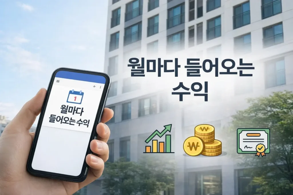 ISA 계좌에서 월배당 ETF를 활용해 매달 수익을 받는 구조를 설명하는 이미지