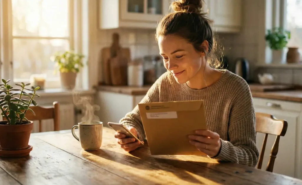 퇴사 후 건강보험 고지서를 확인하는 사람의 모습