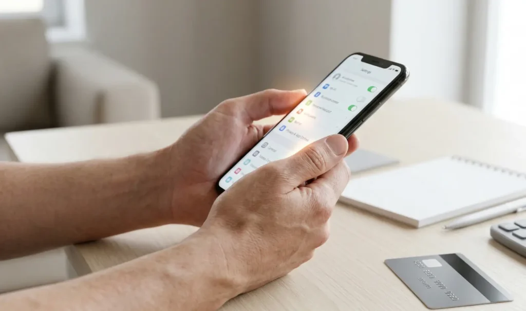 스마트폰 앱에서 선택약정 25% 요금할인 연장을 진행하는 모습